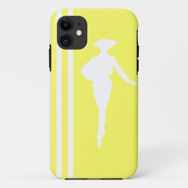 Capa Para iPhone 11 Limonada Moderna com Silhueta de Moda (Verso)