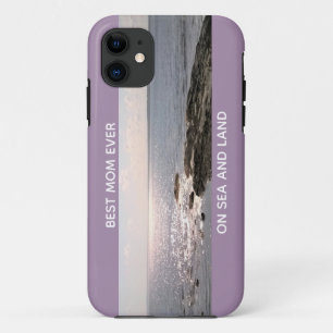 Capa Para iPhone 11 Linda Lavanda Melhor Mãe Foto do Oceano