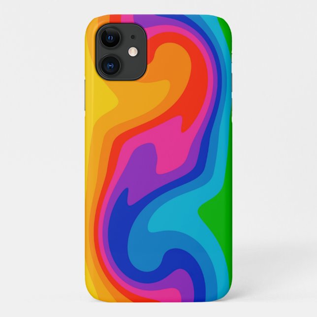 Capa Para iPhone 11 Lindas cores do arco-íris (Verso)