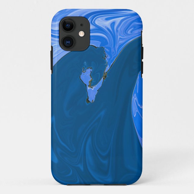 Capa Para iPhone 11 Lindas ondas Abstrato pintando muralha (Verso)