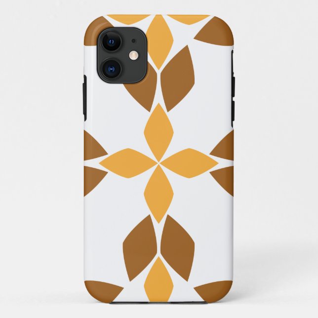 Capa Para iPhone 11 lindíssimo padrão floral marrom (Verso)