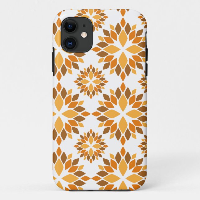 Capa Para iPhone 11 lindíssimo padrão floral marrom (Verso)