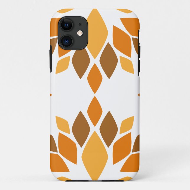 Capa Para iPhone 11 lindíssimo padrão floral marrom (Verso)