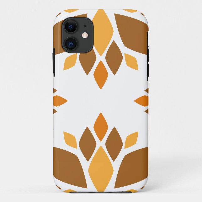 Capa Para iPhone 11 lindíssimo padrão floral marrom (Verso)
