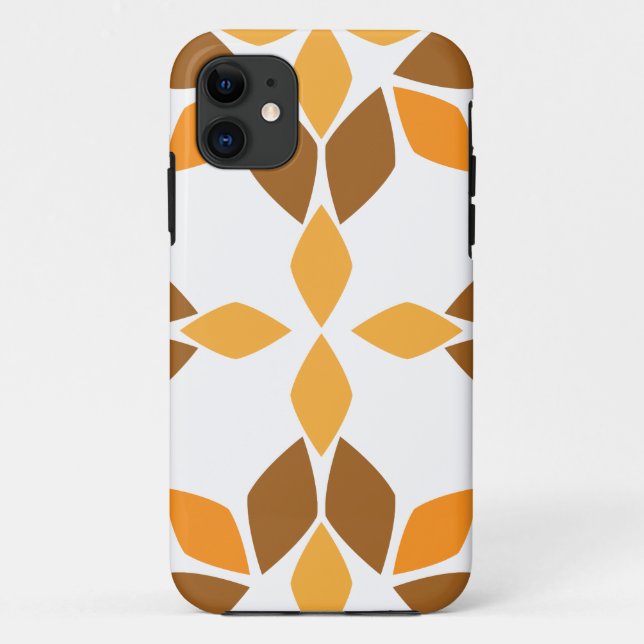 Capa Para iPhone 11 lindíssimo padrão floral marrom (Verso)
