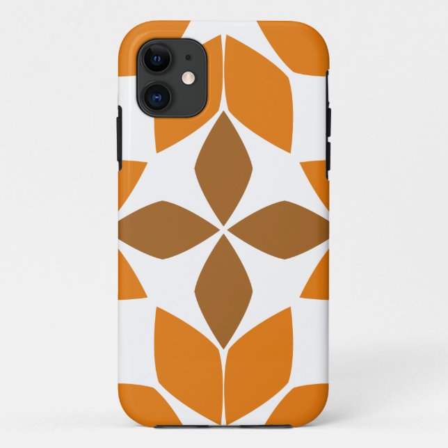 Capa Para iPhone 11 lindíssimo padrão floral marrom (Verso)
