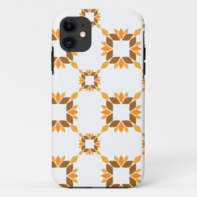 Capa Para iPhone 11 lindíssimo padrão floral marrom (Verso)