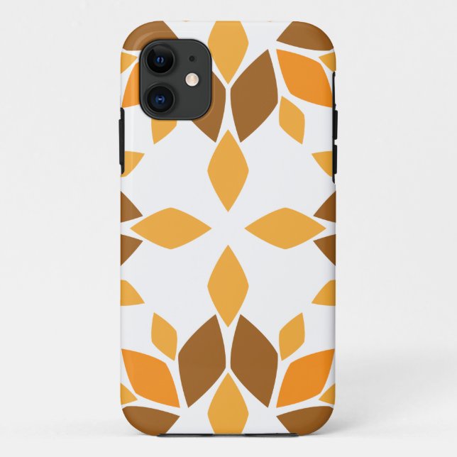 Capa Para iPhone 11 lindíssimo padrão floral marrom (Verso)