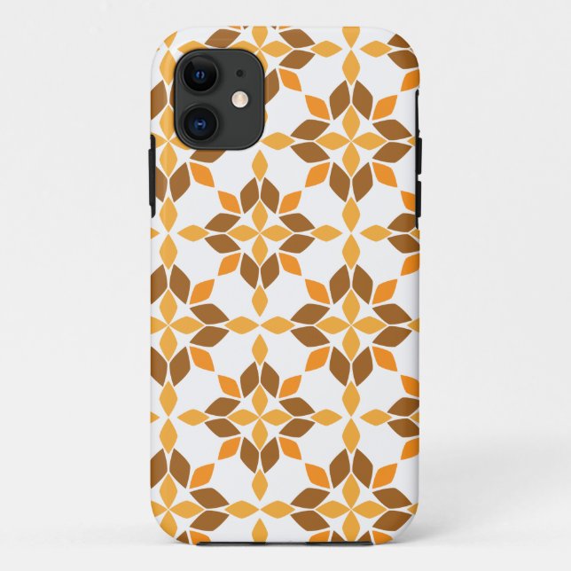 Capa Para iPhone 11 lindíssimo padrão floral marrom (Verso)
