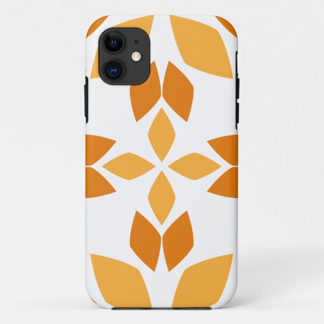 Capa Para iPhone 11 lindíssimo padrão floral marrom (Verso)
