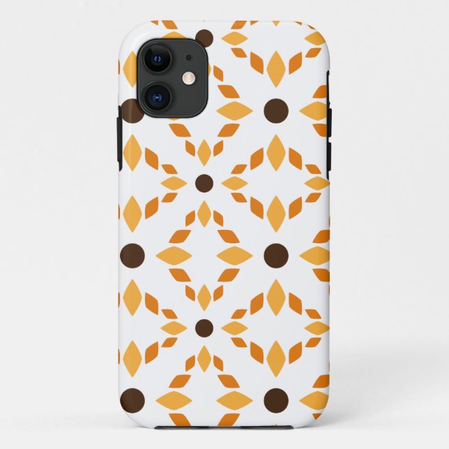 Capa Para iPhone 11 lindíssimo padrão floral marrom (Verso)