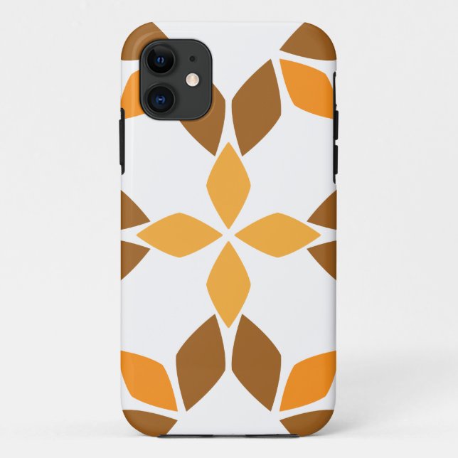 Capa Para iPhone 11 lindíssimo padrão floral marrom (Verso)