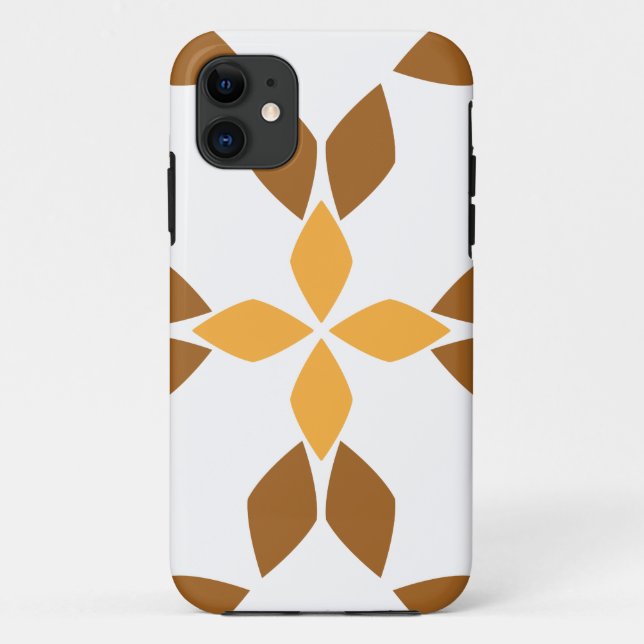 Capa Para iPhone 11 lindíssimo padrão floral marrom (Verso)