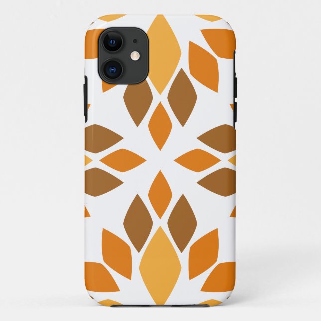 Capa Para iPhone 11 lindíssimo padrão floral marrom (Verso)