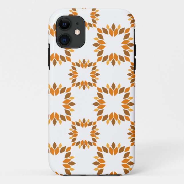 Capa Para iPhone 11 lindíssimo padrão floral marrom (Verso)