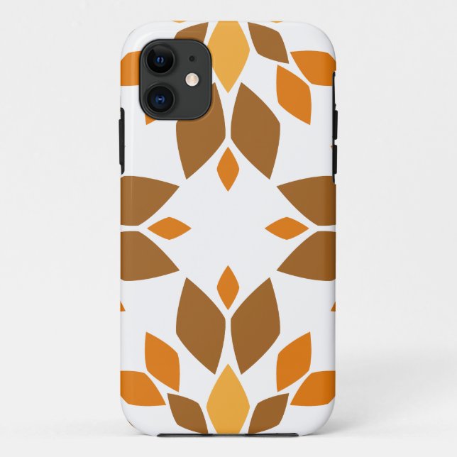 Capa Para iPhone 11 lindíssimo padrão floral marrom (Verso)
