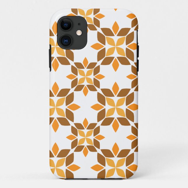 Capa Para iPhone 11 lindíssimo padrão floral marrom (Verso)