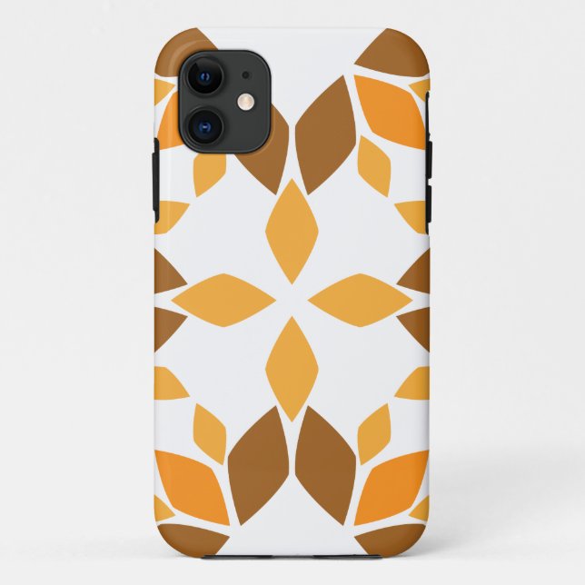 Capa Para iPhone 11 lindíssimo padrão floral marrom (Verso)