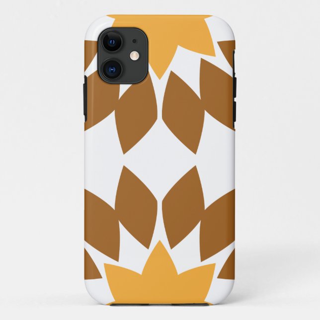 Capa Para iPhone 11 lindíssimo padrão floral marrom (Verso)