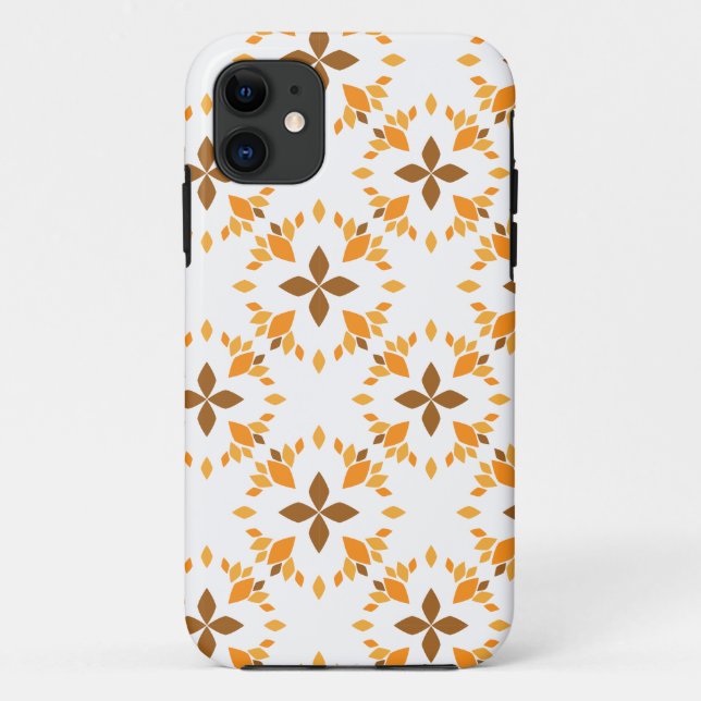 Capa Para iPhone 11 lindíssimo padrão floral marrom (Verso)
