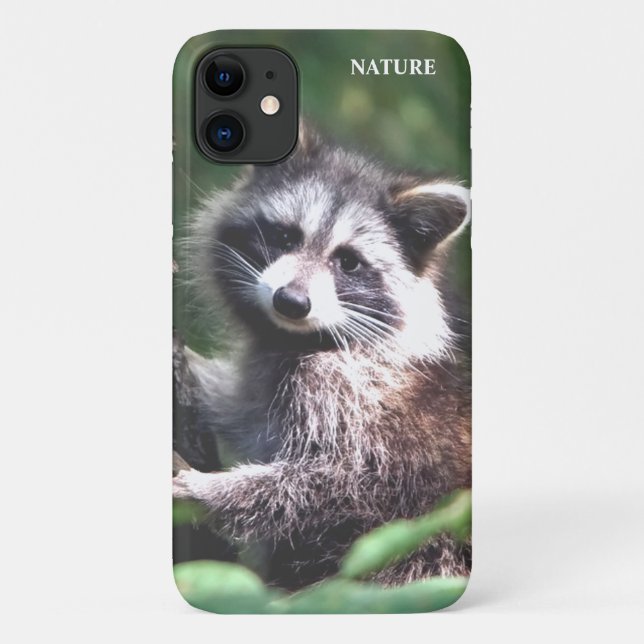 Capa Para iPhone 11 Lindo guaxinim na selva (Verso)