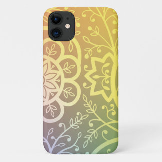 Capa Para iPhone 11 Lindo padrão floral indiano