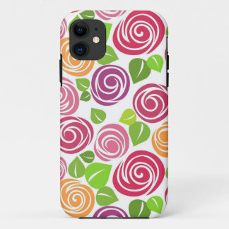 Capa Para iPhone 11 Lindo Padrão Floral Rosas