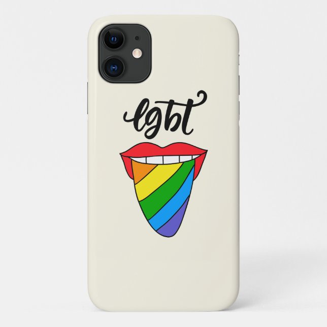 Capa Para iPhone 11 Língua arco-íris LGBT (Verso)