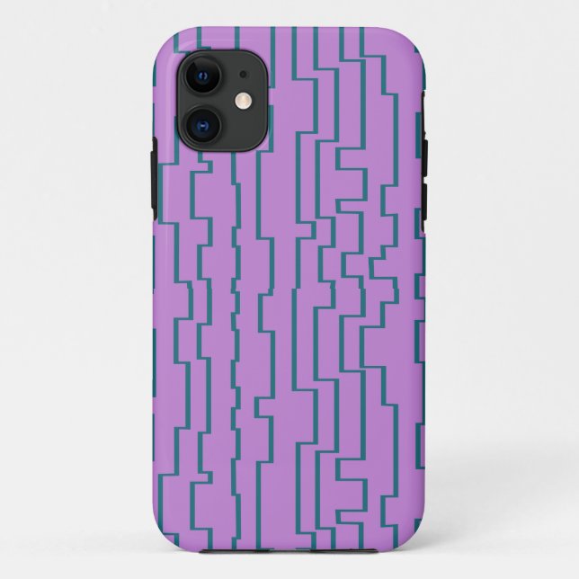 Capa Para iPhone 11 Linhas de Circuito Azul-Piscina (Verso)