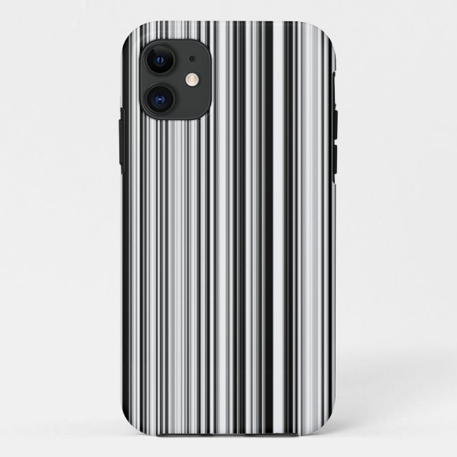 Capa Para iPhone 11 Linhas preto e branco (Verso)