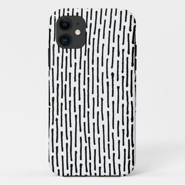 Capa Para iPhone 11 Linhas quebradas - Preto em branco (Verso)