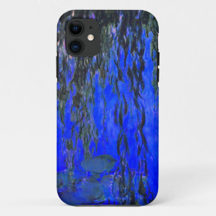 Capa Para iPhone 11 Lírios de água monet e ramificações de salgueiro