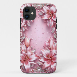 Capa Para iPhone 11 Lírios rosa delicados