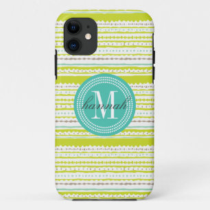 Capa Para iPhone 11 Listras astecas limão & hortelã personalizados