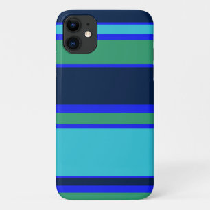 Capa Para iPhone 11 Listras azuis e verdes