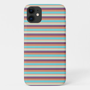 Capa Para iPhone 11 Listras azuis marrons fofas