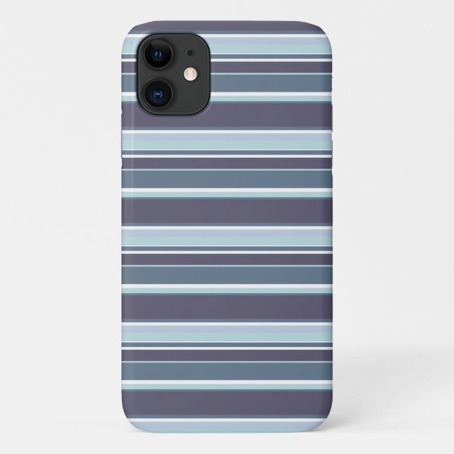 Capa Para iPhone 11 Listras azul-cinza (Verso)