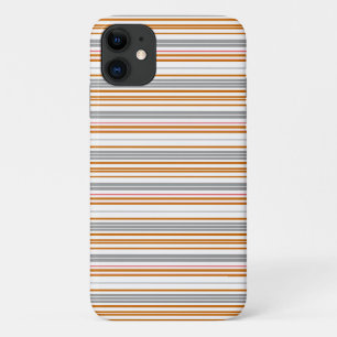 Capa Para iPhone 11 Listras cinzas marrons fofas