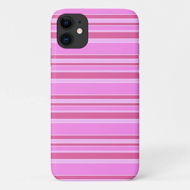 Capa Para iPhone 11 Listras cor-de-rosa (Verso)