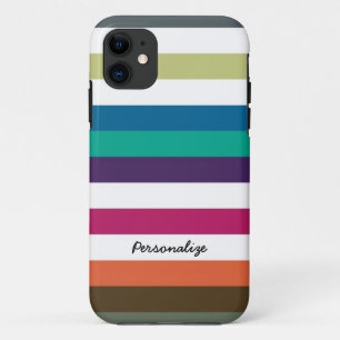 Capa Para iPhone 11 Listras horizontais grandes corajosas femininos e