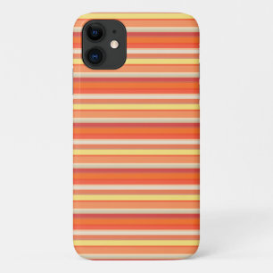 Capa Para iPhone 11 Listras laranja vermelhas fofas