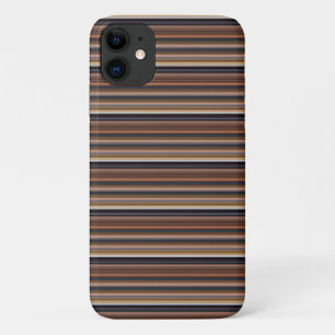 Capa Para iPhone 11 Listras marrons azuis fofas