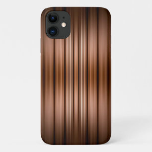 Capa Para iPhone 11 Listras marrons e pretas brilhantes