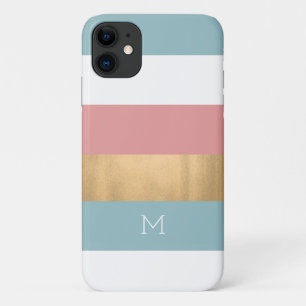 Capa Para iPhone 11 Listras Negras Modernas Monogramadas