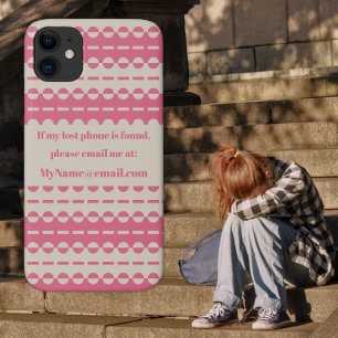 Capa Para iPhone 11 Listras Pleadas em Creme Profundo e Salmão Rosa