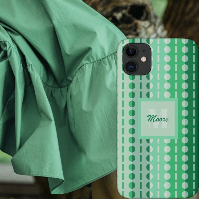 Capa Para iPhone 11 Listras Pleadas - Mão Verde Claro a Escuro (Criador carregado)