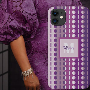 Capa Para iPhone 11 Listras Plissadas – Ombre Roxo Claro ao Escuro