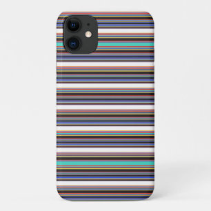 Capa Para iPhone 11 Listras pretas e azuis fofas