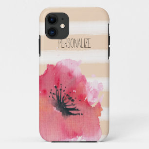 Capa Para iPhone 11 Listras românticas simples florais