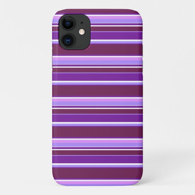 Capa Para iPhone 11 Listras tons de roxo (Verso)